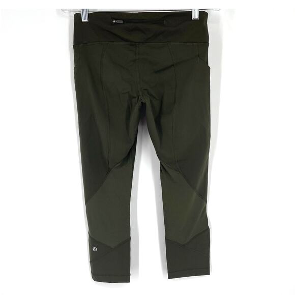 Lululemon Pace Rival Crop 22" Leggings Dark Olive Size 6 - Picture 2 of 7